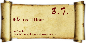 Bóna Tibor névjegykártya